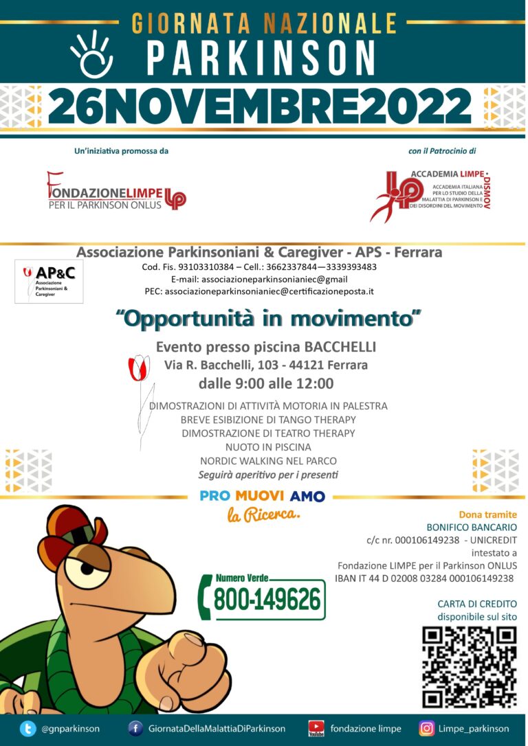 Read more about the article GIORNATA NAZIONALE del PARKINSON